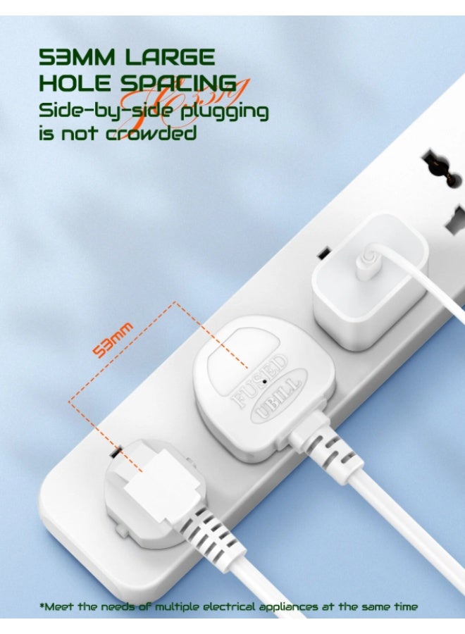 LDNIO SC5319 | Multi Socket Extension Lead with 5 AC 3 USB Power Socket Plug Extender 2M - Image 4